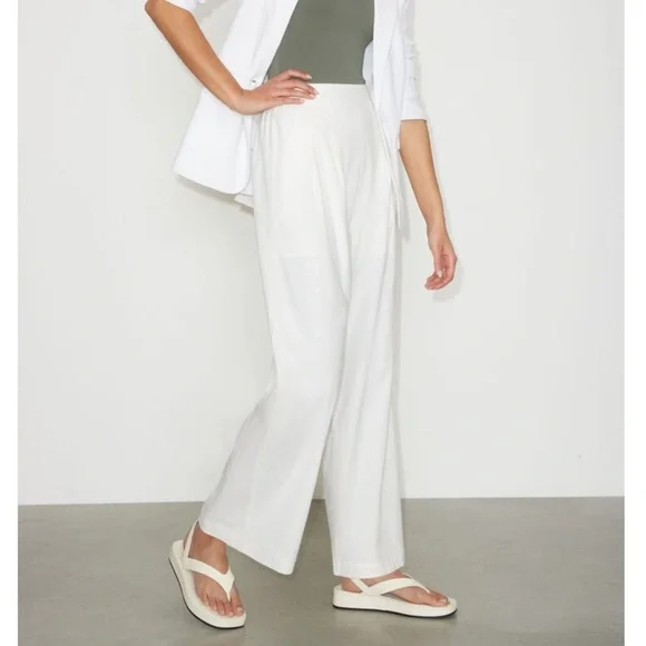 Dynamite Heidi Wide Leg Linen Pull-On
Pants, Bright White - Picture 6 of 9